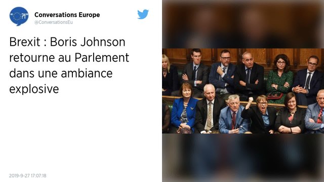 Boris Johnson veut suspendre le Parlement du mardi 8 octobre au lundi 14