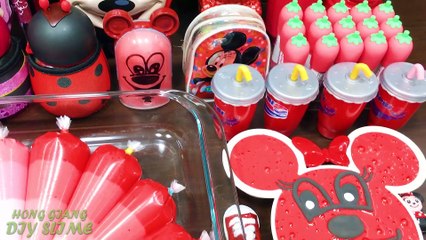 Mickey Mouse Slime | Pink vs Red! Mixing Mixing Random Things into Slime! Satisfying Slime  565