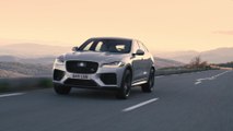 Jaguar F-Pace SVR in Indus silver Driving in Southern France