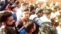 Protest by Science college students against the Anti Indian slogans