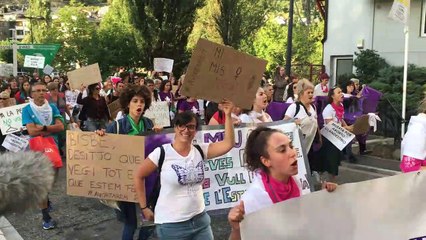 Manifestación a favor del derecho al aborto en Andorra
