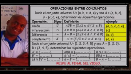 OPERACIONES ENTRE CONJUNTOS