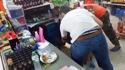 Grocery shop owner in Thailand finds king cobra hiding among shelves