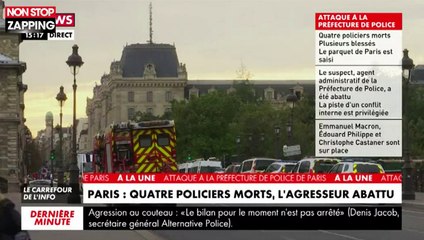 Attaque au couteau à la préfecture de police de Paris : cinq morts dont l'assaillant (vidéo)