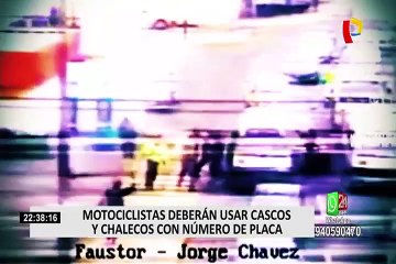 Cuestionan normativa que obliga a motociclistas usar chaleco con placa