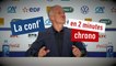 La conf' de presse de Didier Deschamps en 2 minutes chrono - Foot - Bleus