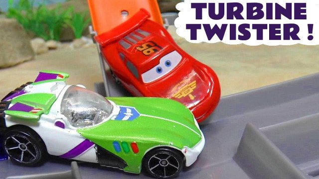 Hot Wheels Turbine Twister with Disney Pixar Cars 3 Lightning McQueen vs PJ Masks and Marvel Avengers 4 Endgame in this Toy Story Full Episode English