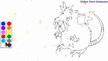 Coloration La souris - Raticate Pokémon | Peindre pour les jeunes enfants et dessiner pour les enfants