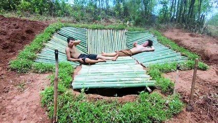 Build Swimming Pool Water Slide Around Secret Underground House
