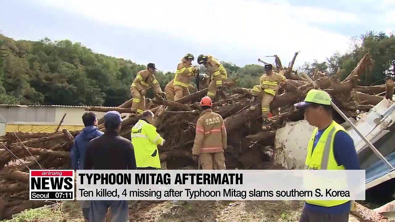 Ten killed, 4 missing after Typhoon Mitag slams southern S. Korea