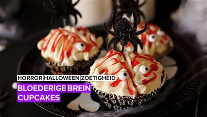 Zo maak je bloederige hersencupcakes