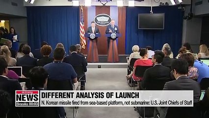 N. Korean missile fired from sea-based platform, not submarine: U.S. Joint Chiefs of Staff