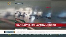 İstanbul Anadolu Adalet Sarayı'nda sandalyeler havada uçuştu