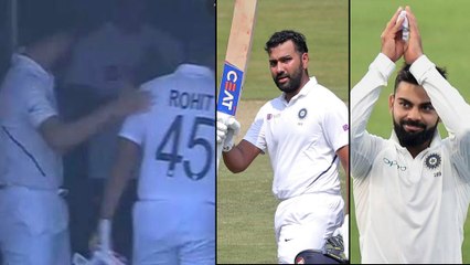 Download Video: IND vs SA 2019,1st Test : Rohit Sharma Gets Pat From Virat Kohli, After His Stunning Performance