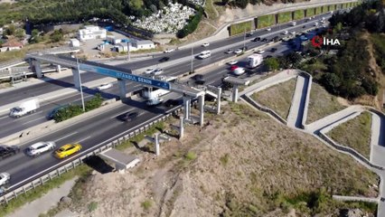 ‘Engelli’ engelsiz üst geçidi havadan görüntülendi