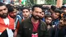 Science college students protest against Pro Pakistan slogans