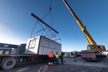 Calderdale houses delivered on a truck create new retirement complex