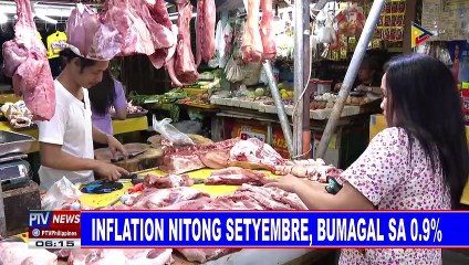 Inflation nitong Setyembre, bumagal pa sa 0.9%
