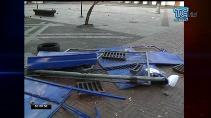 Plaza del Arte resultó afectado con actos vandálicos
