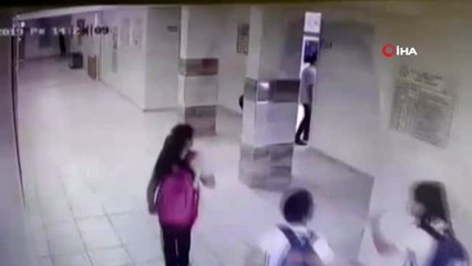 Okul müdürü ve öğretmene darp anı kamerada