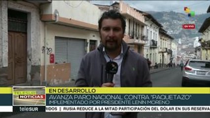 Avanza paro nacional contra paquete económico en Ecuador