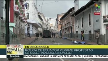 Ecuador: policía reprime protestas cerca del Palacio de Carondelet