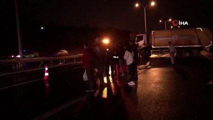 TEM Otoyolu'nda yolcu otobüsü ile temizlik aracı çarpıştı: 8 yaralı