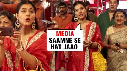Kajol Gets IRRITATED On Media Photographers | Durga Pooja 2019
