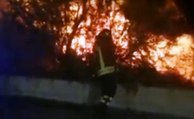Cagliari - Incendio di vegetazione nel quartiere Sant'Elia (05.10.19)