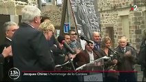 Ce midi, en Correze, Claude Chirac craque à la fin de son discours pendant l'hommage de la population à son père