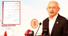 Erdoğan konuştuğunda konuşmasını yarıda kesen Kılıçdaroğlu'na verilen not sosyal medyaya sızdı