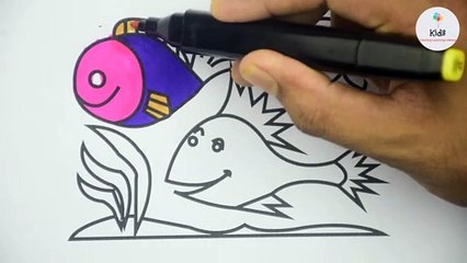 How to Draw Fish | How to Coloring Fish for Kids