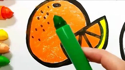 Drawing for toddlers,kids - 6 Fruits #Drawing then #Coloring and #Name of Fruits