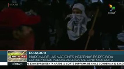 Policía recibe con represión a marcha indígena que llegó a Quito