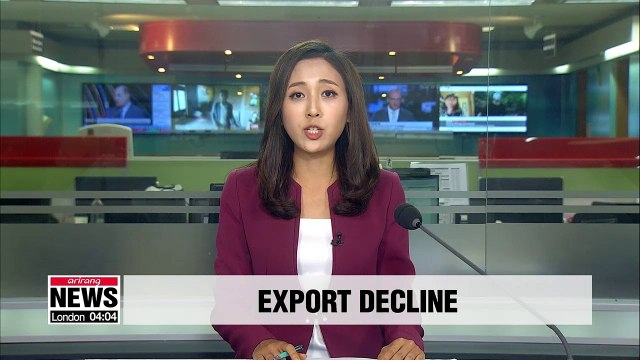 S. Korean exports fall most among top 10 world exporters in first seven months of 2019