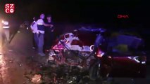 Manisa'da iki otomobil kafa kafaya çarpıştı: 1 ölü, 6 yaralı