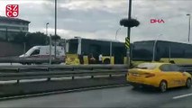 Halıcıoğlu'nda metrobüs metrobüse arkadan çarptı