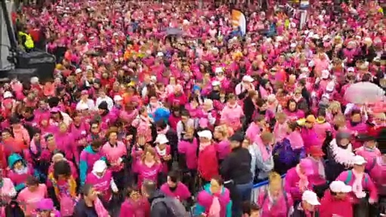 Foulées roses d'Epinal : l'échauffement