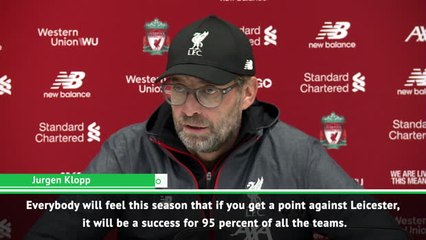 Every team would take a point against Leicester this season - Klopp