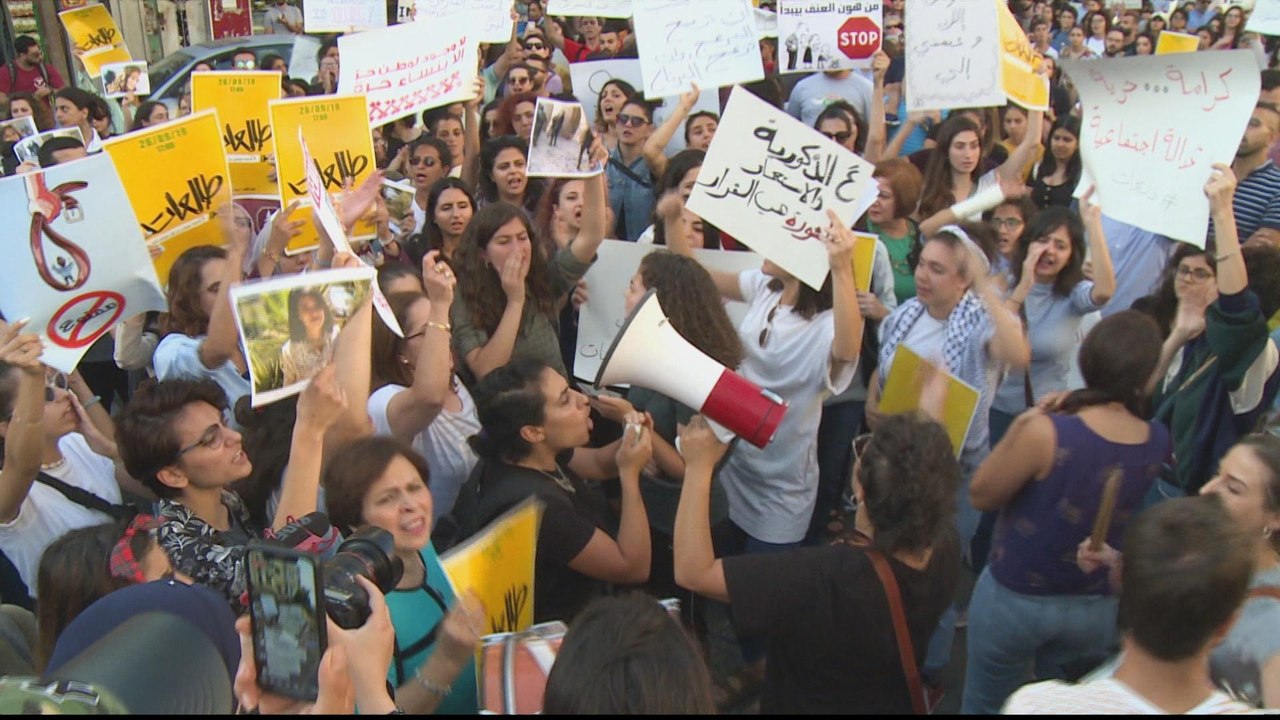 Palestinians protest over domestic violence