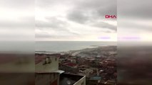 Trabzon'da yıldırım düşme anı kameraya böyle yansıdı