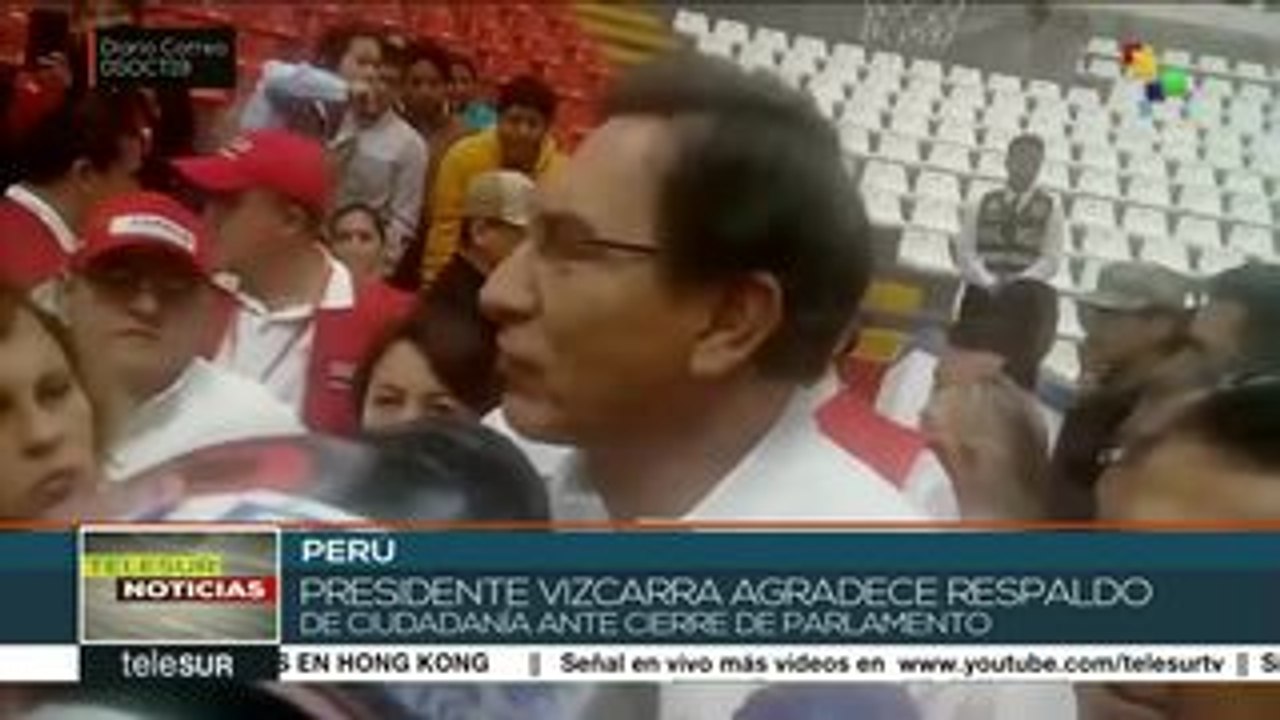 Perú: presidente Vizcarra agradece apoyo ciudadano