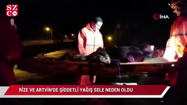 Rize ve Artvin'de şiddetli yağış sele neden oldu