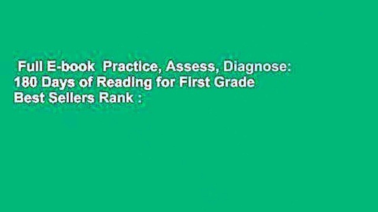 Full E-book  Practice, Assess, Diagnose: 180 Days of Reading for First Grade  Best Sellers Rank :
