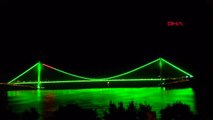 Yavuz sultan selim köprüsü yeşile büründü