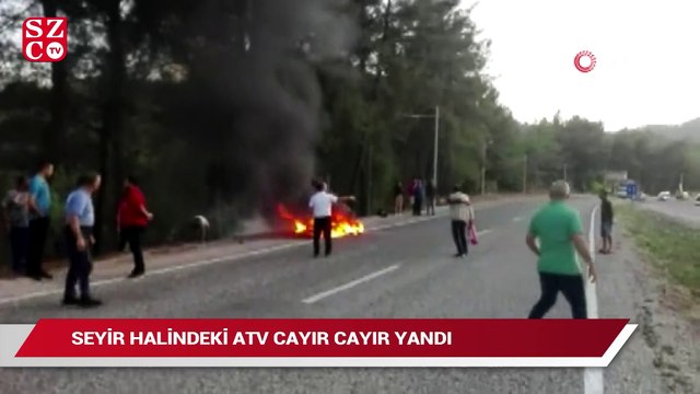Seyir halindeki ATV cayır cayır yandı