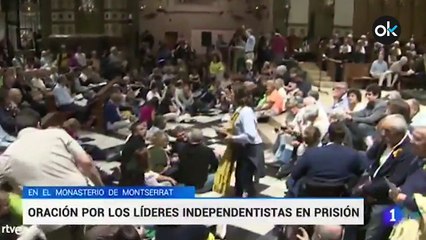 Quim Torra en una vigilia por los políticos presos en la abadía de Montserrat