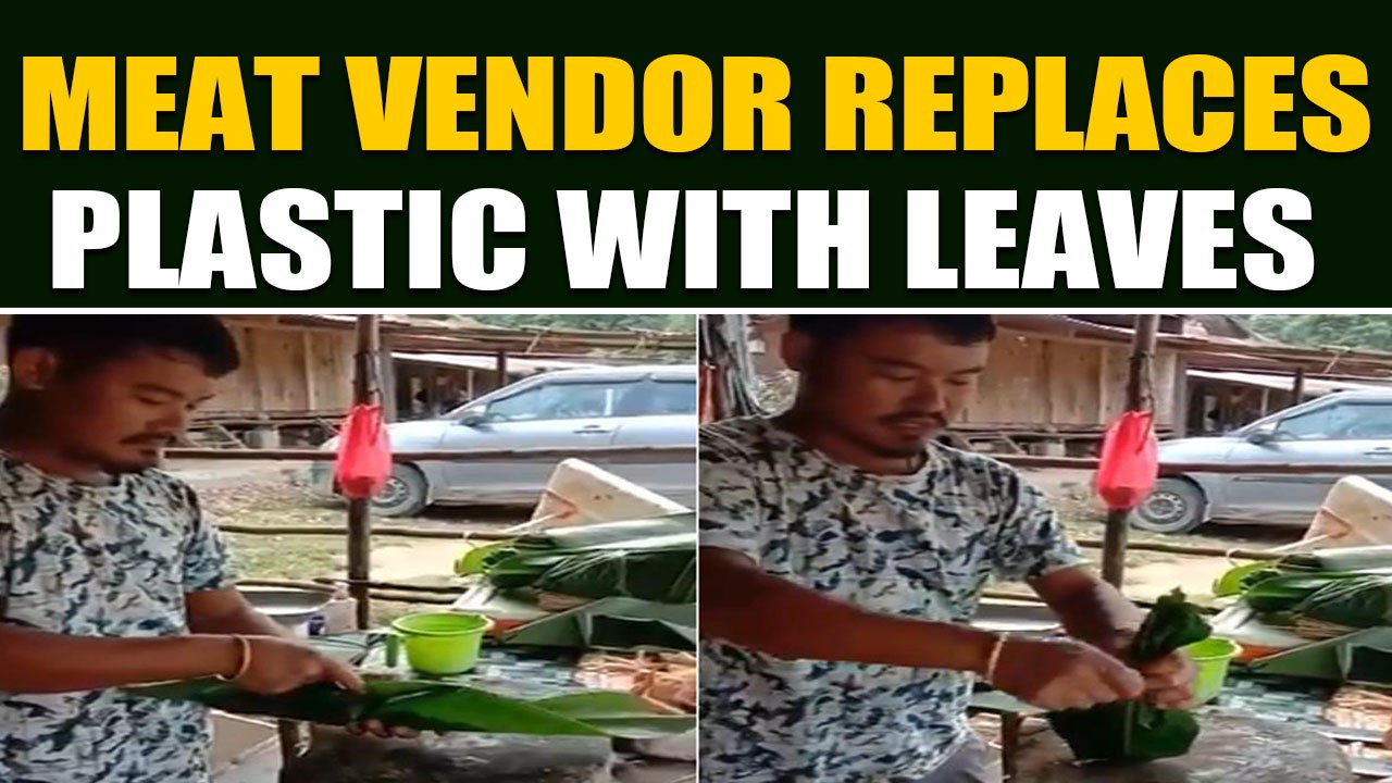 Meat Vendor wraps meat with leaves instead of plastic, video goes viral