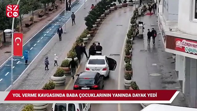 Yol verme kavgasında baba 3 çocuğunun gözü önünde darp edildi