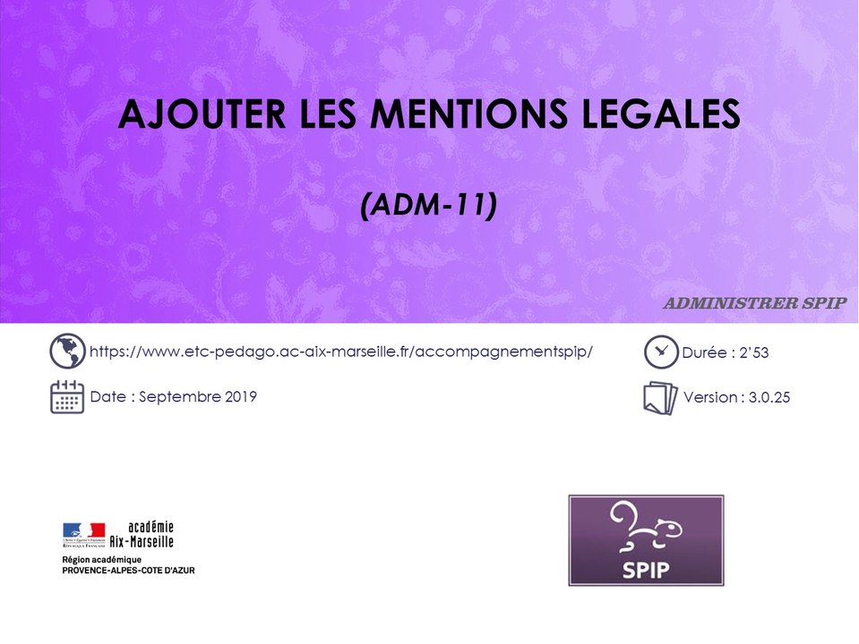 Ajouter les mentions légales sur un site SPIP